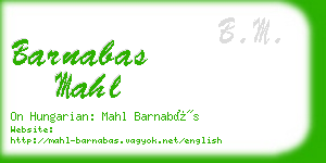 barnabas mahl business card